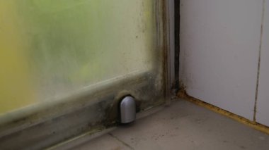 Banyo duvarının köşesinde küf büyüyor..