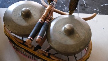 Geleneksel Bali müzik enstrümanları. Gamelan Bali.