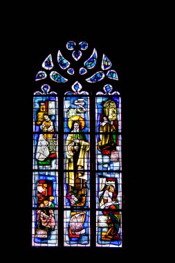 Saverne. Vitrail de l'eglise Notre-Dame de la nativite. Alsace. Bas-Rhin. Grand Est