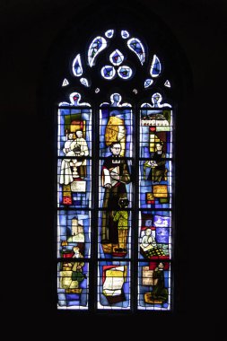 Saverne. Vitrail de l'eglise Notre-Dame de la nativite. Alsace. Bas-Rhin. Grand Est