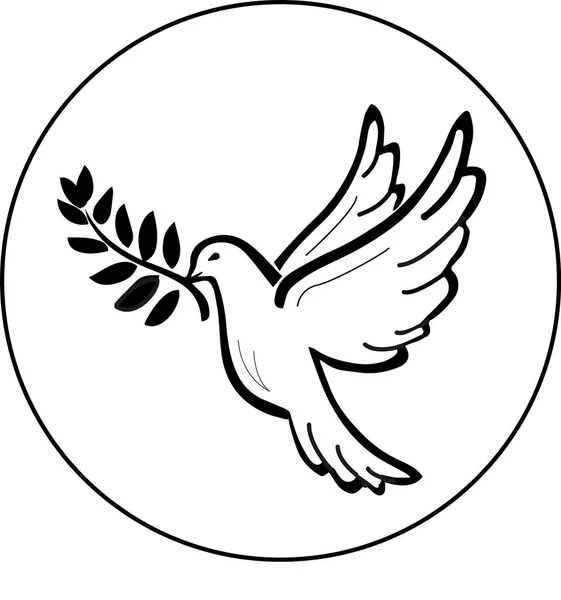 Logo colombe de la paix avec branche d'olivier dans le bec