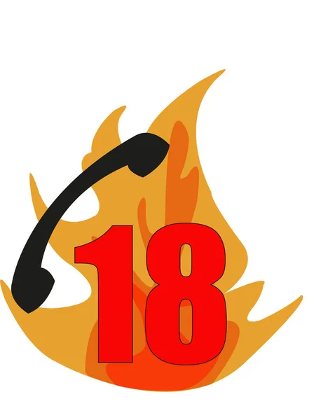 Panneau Avertissement Alerte Feu Appel Pompier — Image vectorielle