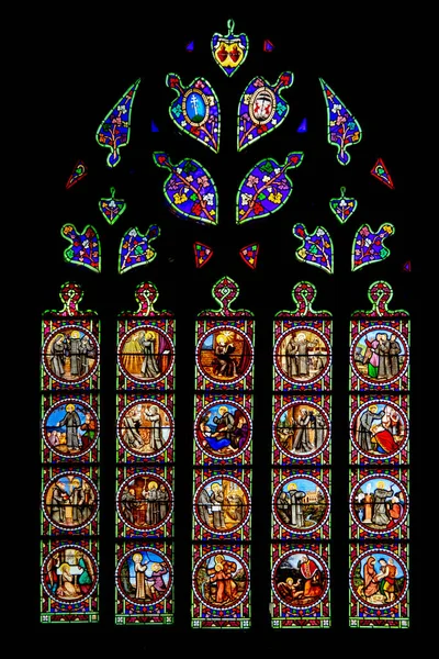 Quimper Vitrail Cathedrale Saint Corentin Inglês Finistere Reino Unido — Fotografia de Stock