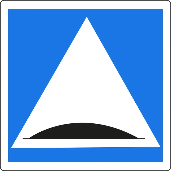 Panneau Routier Carre Sur Fond Bleu Ralentisseur — Image vectorielle