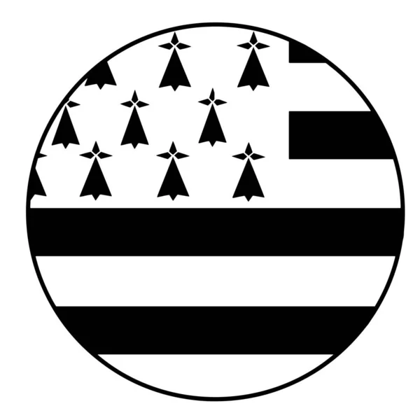 Flag Brittany Circle — Stock Photo, Image