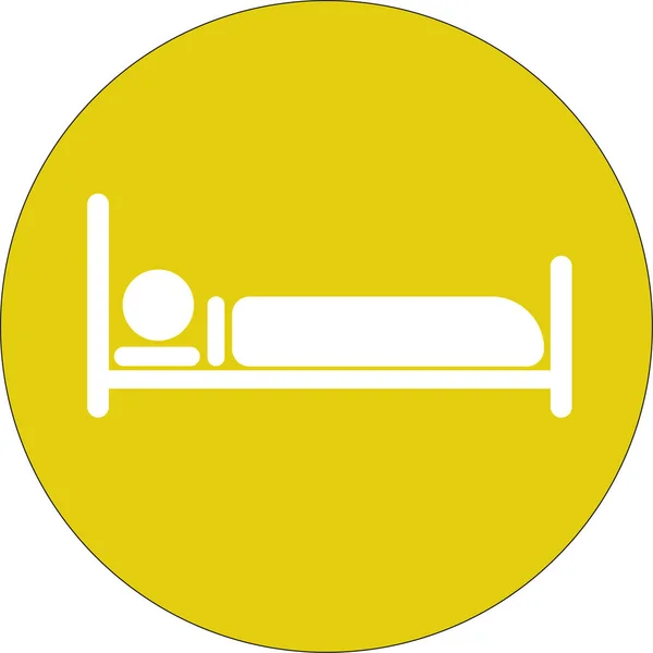 Hotel Bed Icon Gold Button — Stock Photo, Image