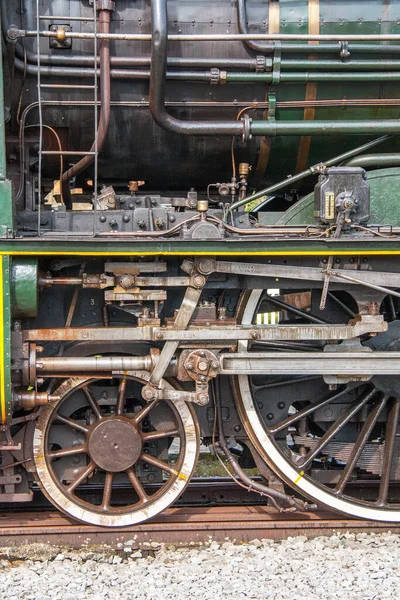 Ruote Ingranaggi Vecchie Locomotive Vapore — Foto Stock