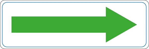Segno Freccia Verde Sfondo Bianco Direzionale — Vettoriale Stock