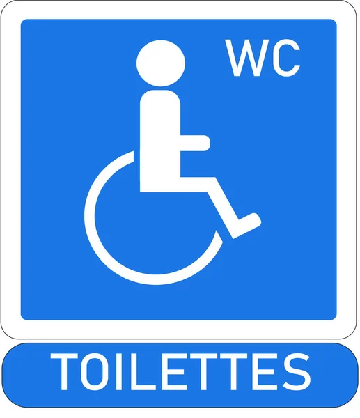 Знак Туалета Инвалидов Синем Фоне — стоковое фото