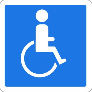 Mavi arkaplan üzerindeki WC işareti pasifleştirildi