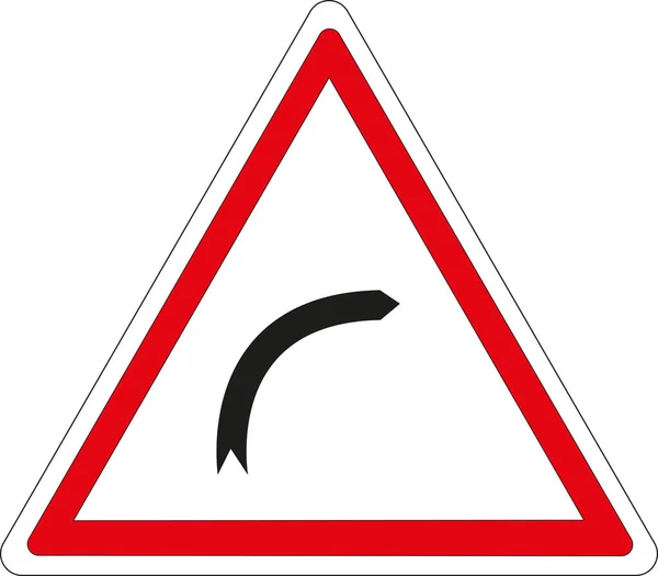 French Road Sign Right Turn — Stock Photo, Image