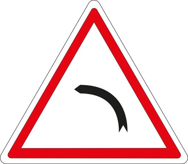 French Road Sign Left Turn — Stock Photo, Image