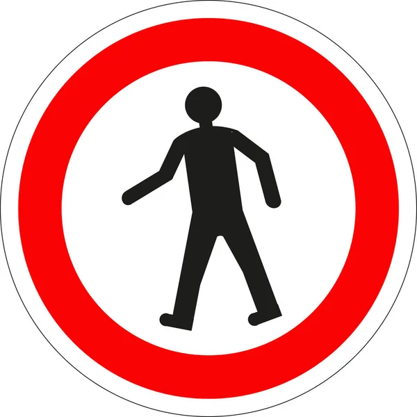 Französisches Verkehrsschild Zufahrt Für Fußgänger Verboten — Stockvektor