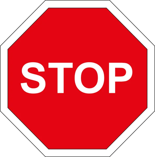Segnaletica Stradale Sfondo Rosso Stop All Incrocio — Foto Stock
