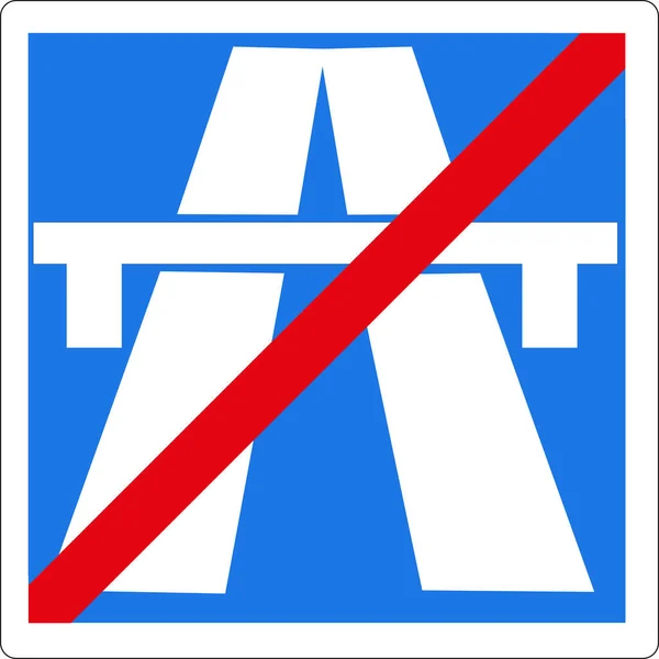Дорожній Знак Кінець Ділянки Автостради — стокове фото