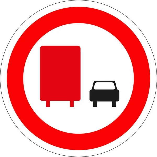 Sinal Estrada Não Ultrapassagem Para Veículos Pesados Mercadorias — Fotografia de Stock