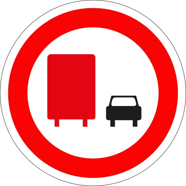 stock vector Road sign: No overtaking for heavy goods vehicles