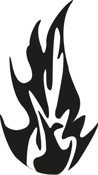 Flamme Noire Blanche Sur Fond Blanc — Image vectorielle