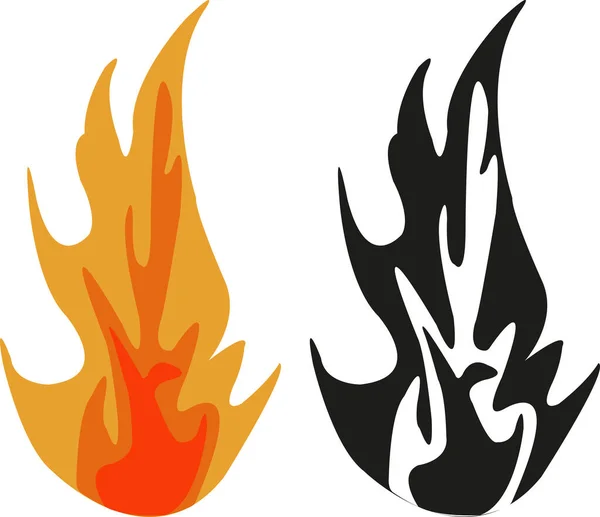Two Flames Side Side One Black White Other Three Colors — Stock Photo, Image
