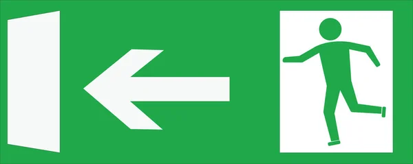 Прямоугольный Знак Зеленом Фоне Аварийный Выход — стоковое фото