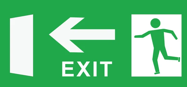Прямоугольный Знак Зеленом Фоне Английским Текстом Аварийный Выход — стоковое фото