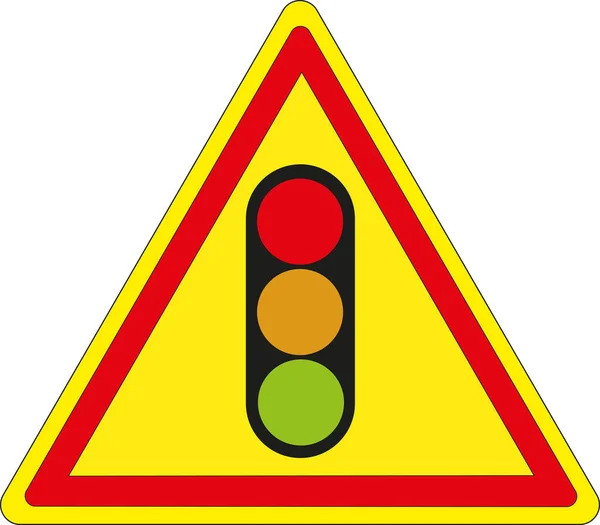 French Temporary Traffic Light Sign — Stock Vector