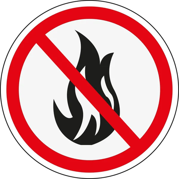 Rundes Schild Mit Rotem Streifen Feuer Verboten — Stockfoto