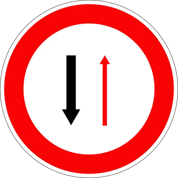 French Road Sign Give Way Traffic Street — Stock Photo, Image