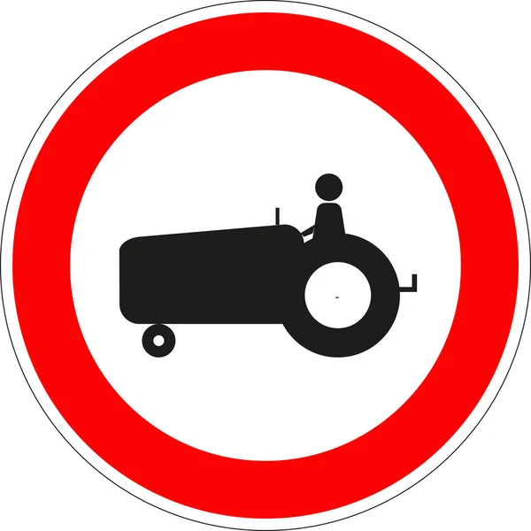 Французский Дорожный Знак Запрещённый Доступ Сельскохозяйственной Технике — стоковое фото