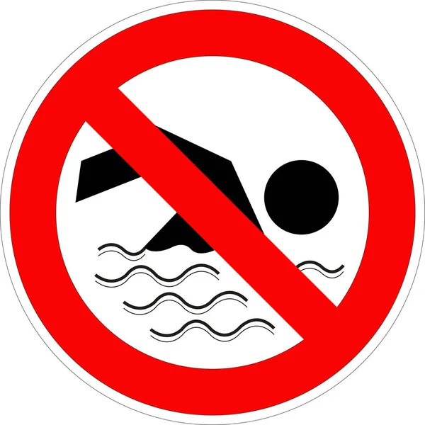 Πινακίδα Που Αναφέρει Την Απαγόρευση Της Κολύμβησης — Φωτογραφία Αρχείου