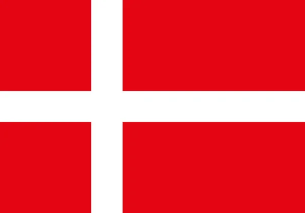 デンマーク色の赤地に白十字の旗 — ストック写真