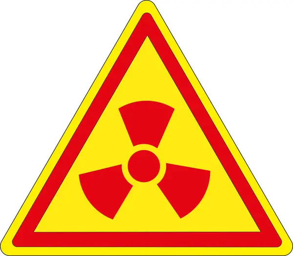 Yellow Red Triangle Sign Radioactivity Radiation — Stock Photo, Image