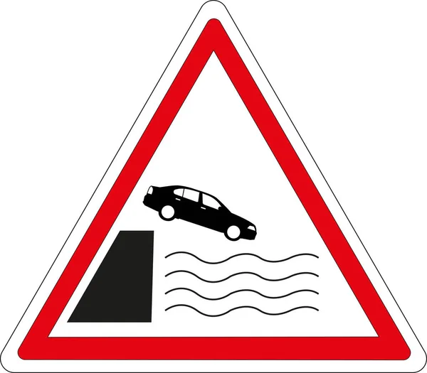 French Road Sign Debouch Quay Bank — Stock Photo, Image