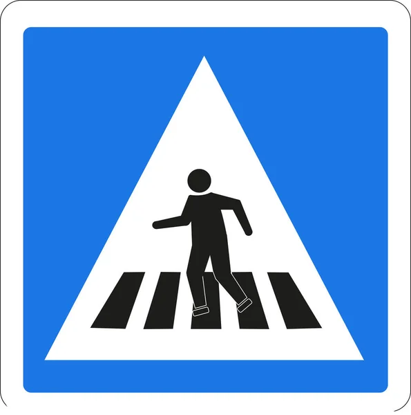 Γαλλική Οδική Πινακίδα Διάβαση Πεζών — Διανυσματικό Αρχείο