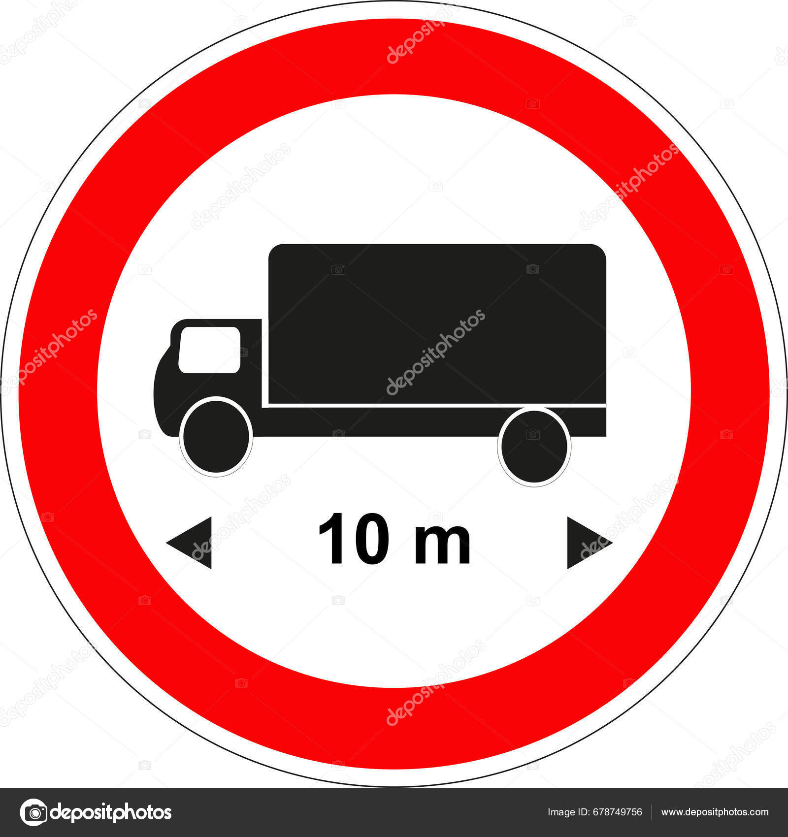 Road Sign Prohibited Vehicles Longer Marked Length Stock Vector by ©guy.ozenne 678749756