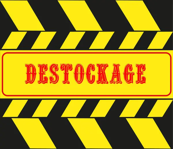 Tekst Destocking Een Achtergrond Van Zwarte Gele Streepjes — Stockfoto