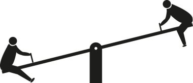 Salıncakta sallanan iki çocuk silueti