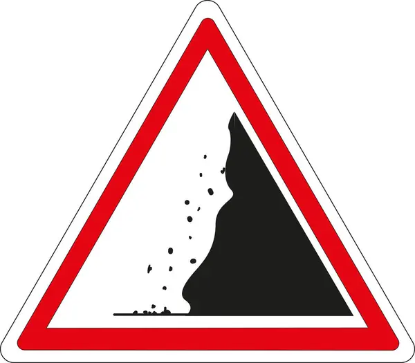 Yol işareti: Kaya düşme riski