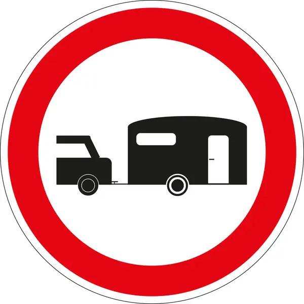 Fransız yol işareti: bir karavanın çekilmesine izin verilmiyor