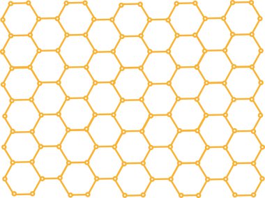 Altın petekli altıgenler, altın sarısı bir yuvarlakla bağlanmış.