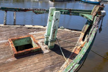 Wreck of an old trawler. clipart