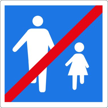 Yol işareti: Yaya bölgesinin sonu