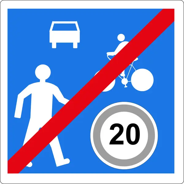 stock image Road sign: End of strolling zone