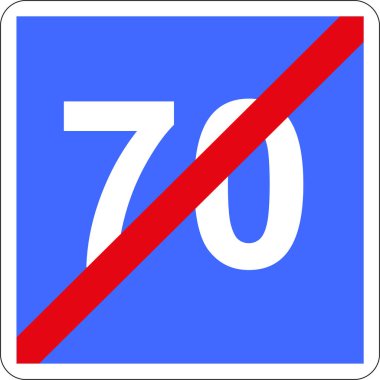 French road sign: End of recommended speed clipart