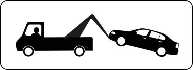 Çekilen aracın silüeti ile dikdörtgen işareti: Çekme bölgesi