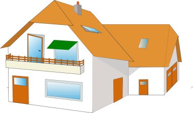 Beyaz arkaplanda ayrı bir ev