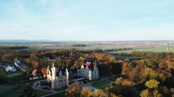 Drone Πτήση Πάνω Από Παλιό Μεσαιωνικό Κάστρο Όμορφη Θέα Της — Αρχείο Βίντεο
