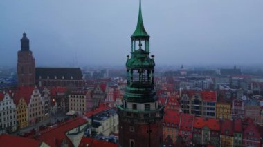 Aerial: Center Of Wroclaw, Poland, European Capital Of Culture