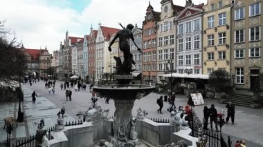 Ortaçağ Avrupa Şehri Gdansk Polonya 'nın Havadan Görünümü