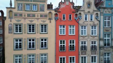 Ortaçağ Avrupa Şehri Gdansk Polonya 'nın Havadan Görünümü